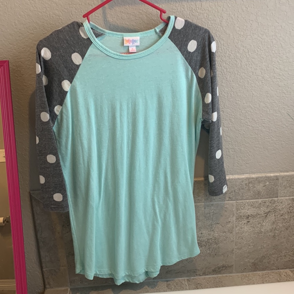 Small gray and teal polka dotrandy